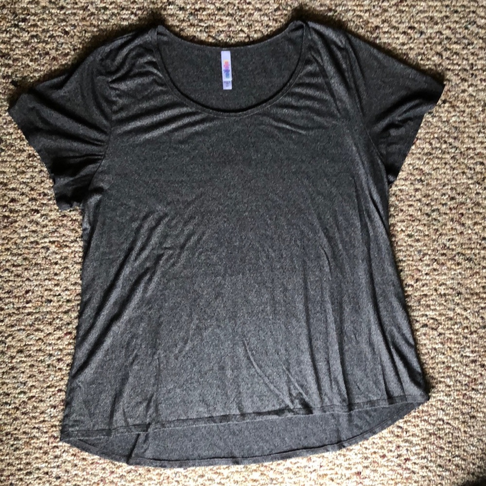 Used LulaRoe Classic Tee 3xl Solid Black Heather